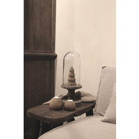 Ronde houten waxinelichthouder Walnut 10 x 10 cm