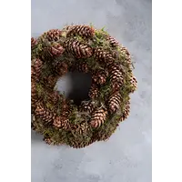 Dikke moskrans / Pinecones 35 cm