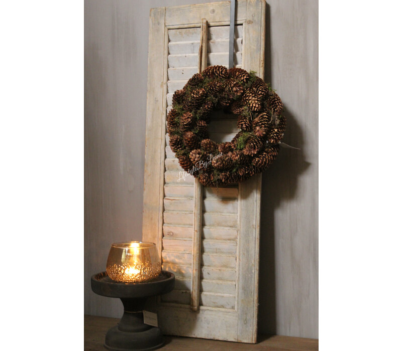 Dikke moskrans / Pinecones 35 cm