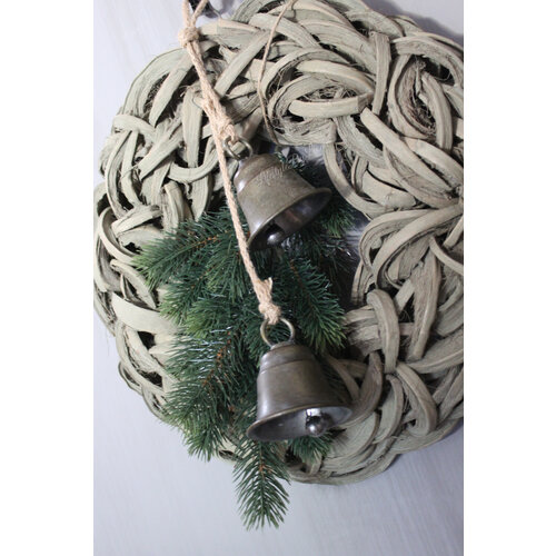 Kerstklokjes 2x aan touw 30 cm 