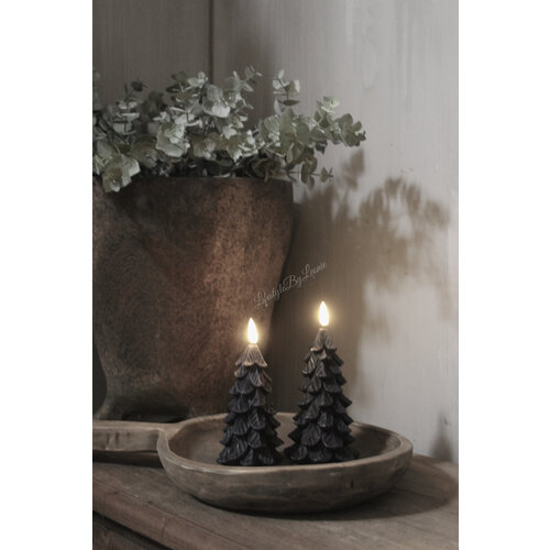 Kerstboom LED kaars black 15 cm 