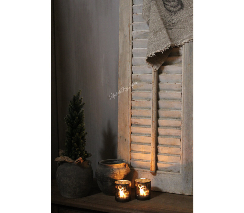 Glazen windlicht Hert soft green 8 cm