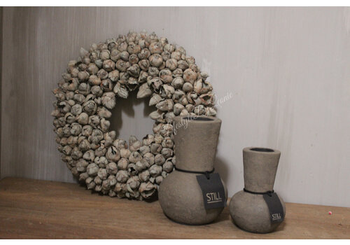 Krans Coco fruit light grey 40 cm