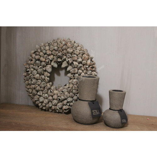 Krans Coco fruit light grey 40 cm 