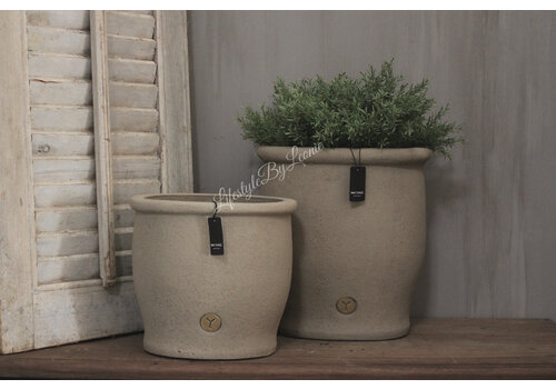 Brynxz Brynxz hoge planter oval Boho sand 26 x 25 x 18 cm