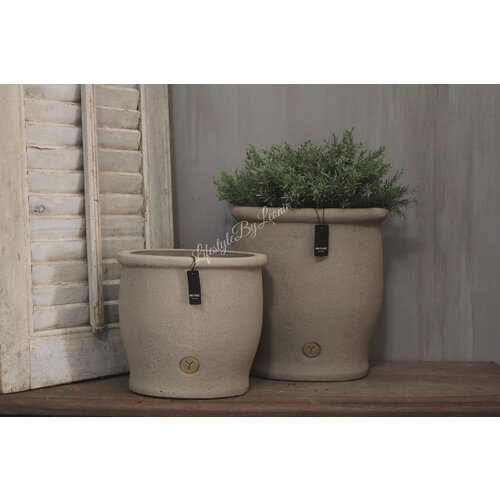 Brynxz hoge planter oval Boho sand 26 x 25 x 18 cm 