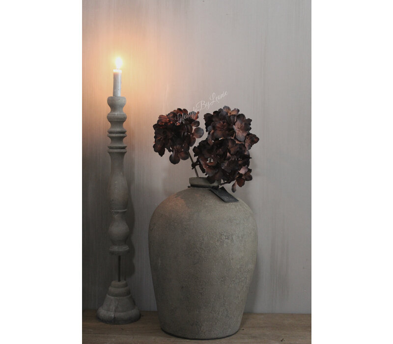 Zijden Hortensia black/brons 60 cm