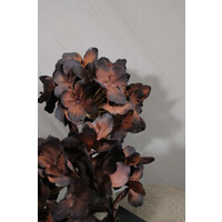 Zijden Hortensia black/brons 60 cm