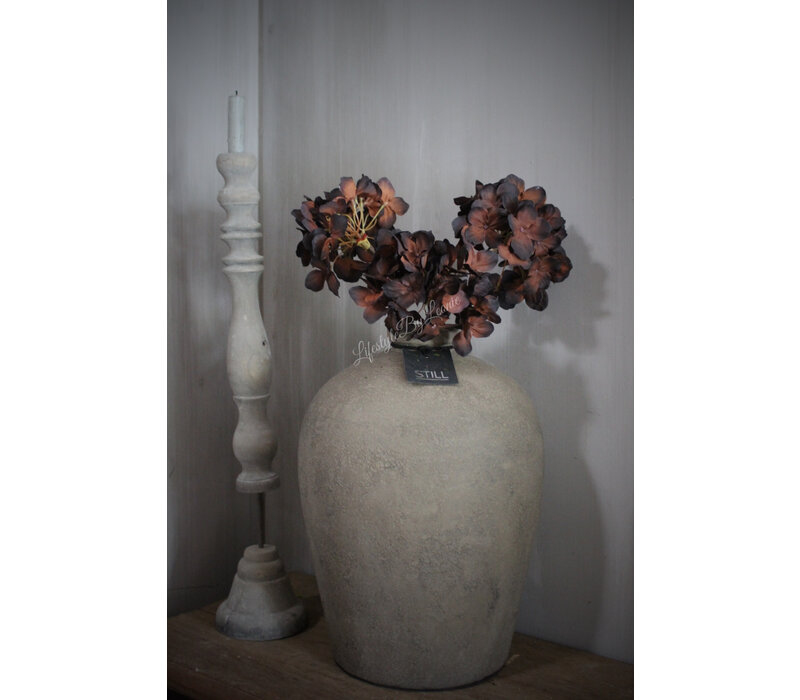 Zijden Hortensia black/brons 60 cm