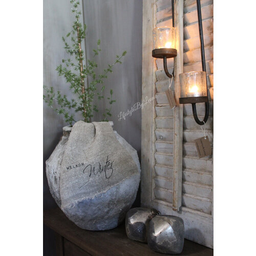 Shabby linnen doek Welkom winter 30 x 45 cm 