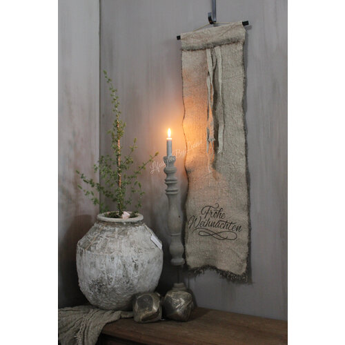 Shabby linnen wandhanger Frohe weihnachten 