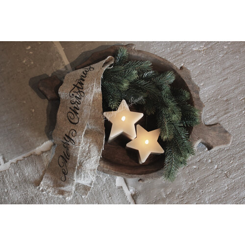 LED kaars Ster beige 9 x 9 cm 