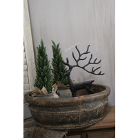 Sober zwart metalen Reindeer on base 40 x 30 cm