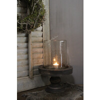 Cilinder windlicht met Metal bubbels Clarice 21 cm