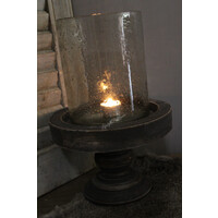 Cilinder windlicht met Metal bubbels Clarice 21 cm