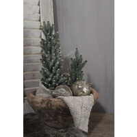 Ronde houten vijzel bak/pot 25 x 25 cm