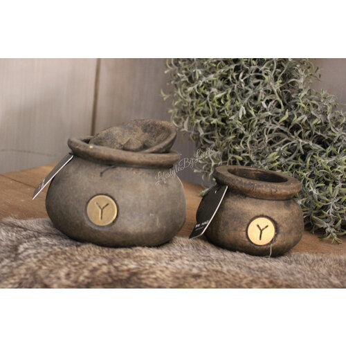 Brynxz tealight holder with top Majestic Brown 10 x 8 cm 