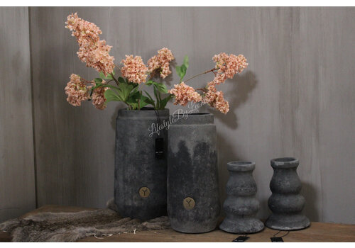 Brynxz hoge smalle pot Stone black 32 x 17 cm
