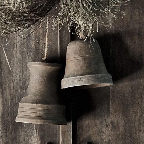Houten sobere kerstklok Luna 17 cm 