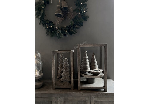 Sober houten lantaarn / show kast Balthazar 50cm