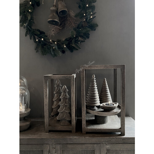 Sober houten lantaarn / show kast Balthazar 50cm 