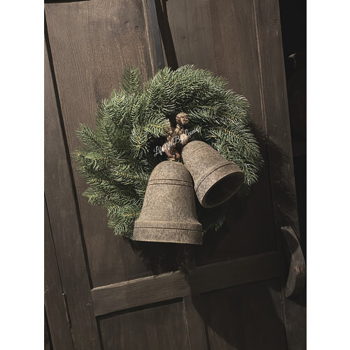 Houten sobere kerstklok Luna 19 cm 