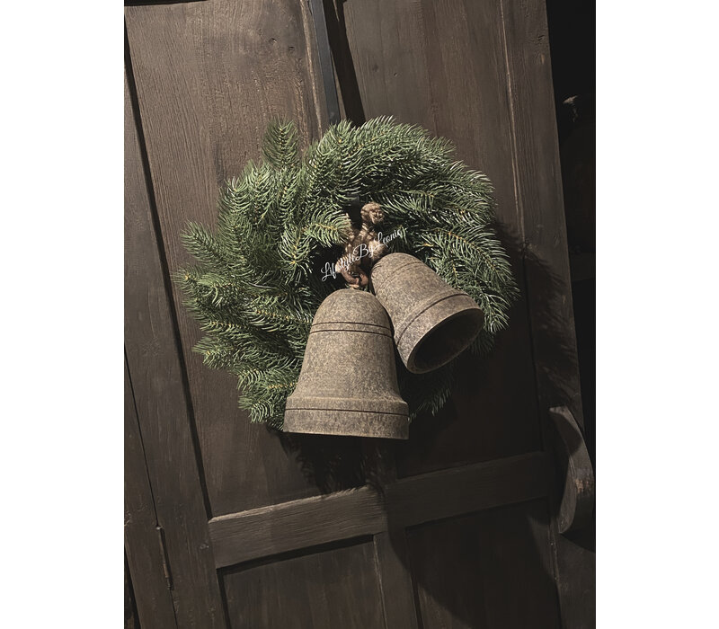 Houten sobere kerstklok Luna 17 cm