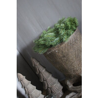 Oude houten vijzel uniek houtsnijwerk 40 x 31 cm