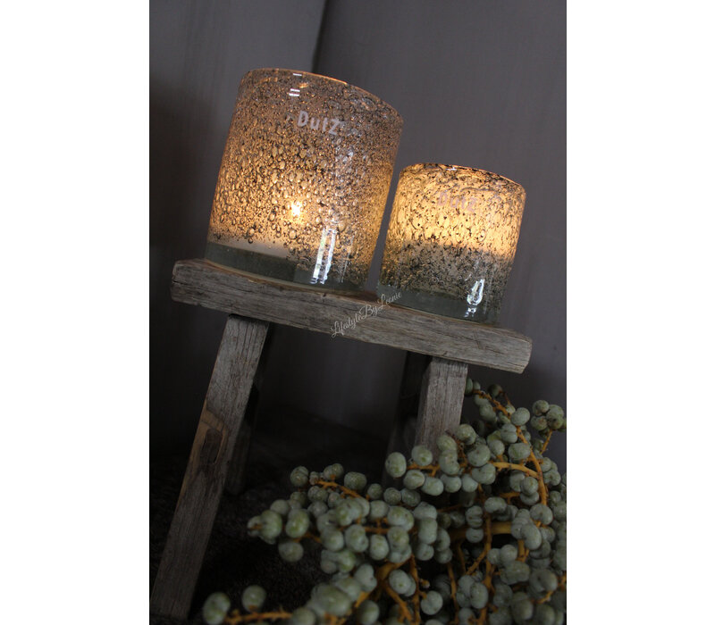 DUTZ glazen windlicht galaxy bubbels marble 13 x 11 cm