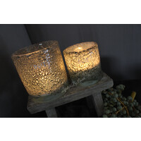 DUTZ glazen windlicht galaxy bubbels marble 13 x 11 cm