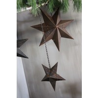 Sobere hangende zwarte waxinelichthouder ster 29 cm