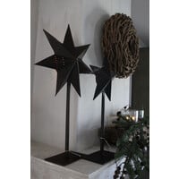 Sobere metalen zwarte ster op voet 59 cm