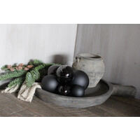 Glazen kerstbal zwart mat / glans 6 cm