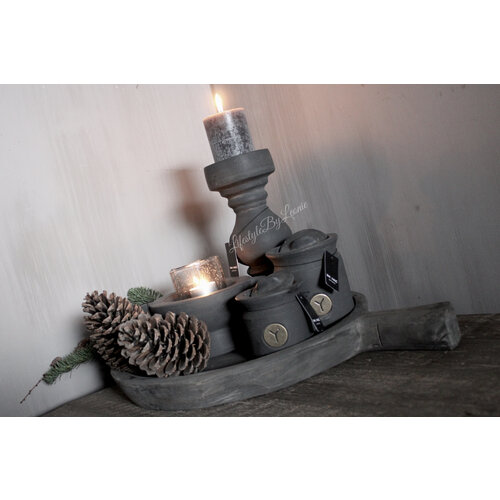 Brynxz candleholder two ears Ancient soil 22 x 9 cm 
