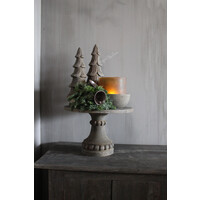 Houten rond bakje / vijzel Sober grey 20 x 8 cm