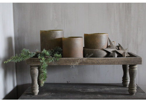 LUKSA Houten lange smalle tray op pootjes 70x28x18cm