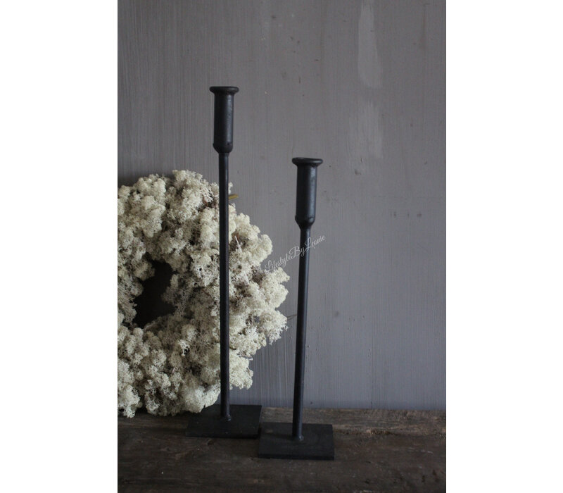 Smeedijzeren kandelaar dinerkaars 60cm