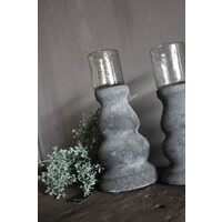 Brynxz waxinelichthouder baluster Stone black 21 x 13 cm