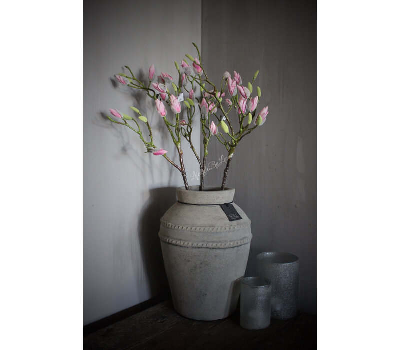 Zijden Magnolia tak in knop Soft pink 91 cm