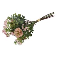 Namaak boeket Dahlia / Euca pink green 33 cm