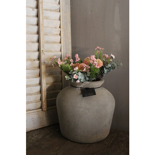 Namaak boeket Dahlia / Euca pink green 33 cm 
