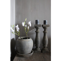 Baluster kandelaar Riley grey wash vierkant 50 x 12 cm