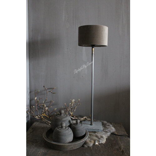 Aura Peeperkorn cilinder kap fluweel taupe 20 x 12 cm 