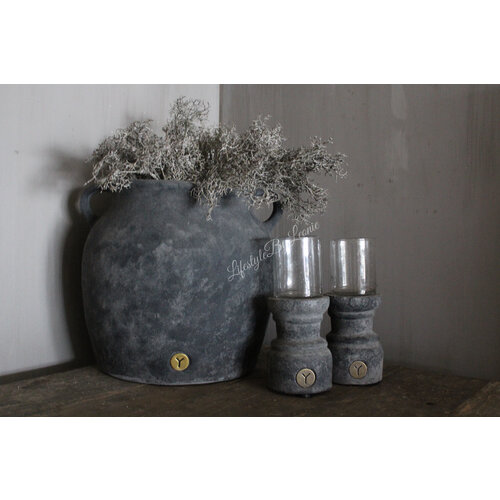 Brynxz grote kruik met 2 oren Stone 35 x 33 cm 