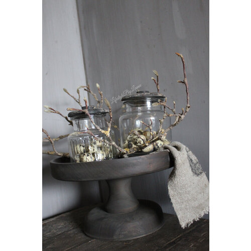 Sobere glazen voorraadpot Old grey - maat M 