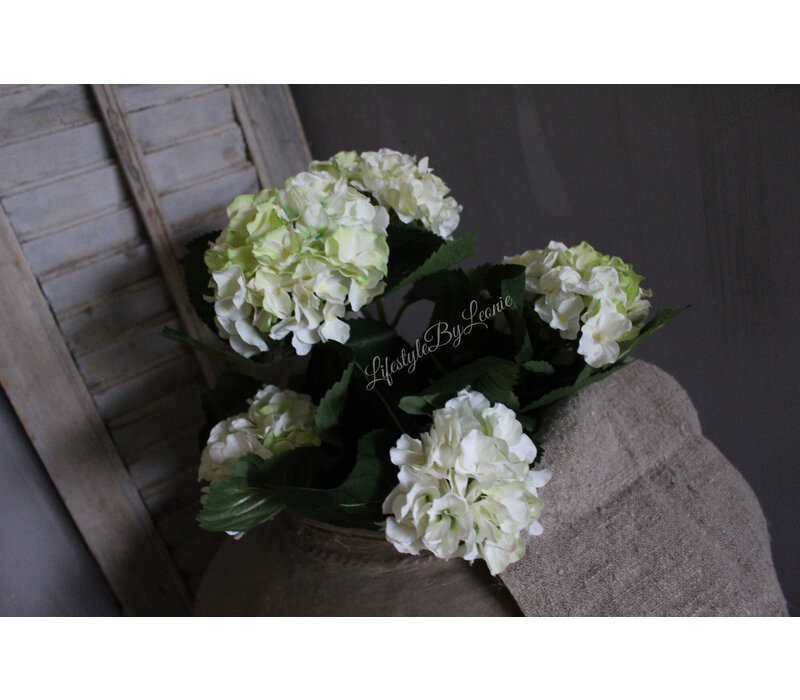 Namaak Hortensia in pot white/green 36 cm