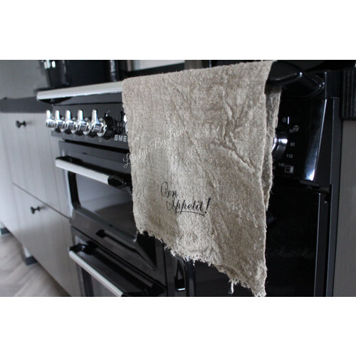 Shabby linnen doek Bon Appetit 30 x 45 cm 