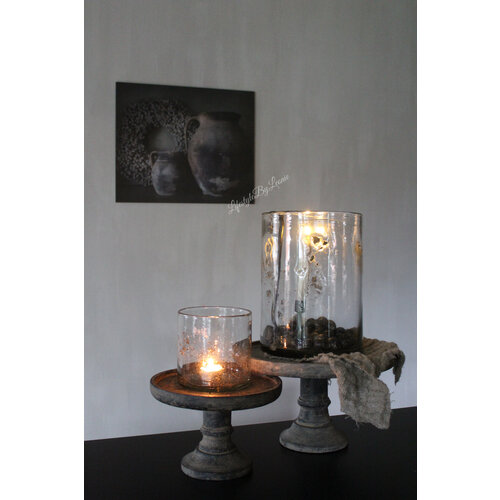 DUTZ cilinder windlicht met metal chips 30 cm 