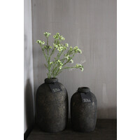 STILL stenen vaas / fles kruik Brown / gold 25 cm