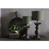 Houten baluster lampvoet Brown / gold 40 cm